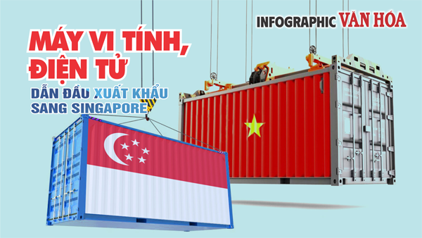 (Infographic) Máy vi tính, điện tử dẫn đầu xuất khẩu sang Singapore