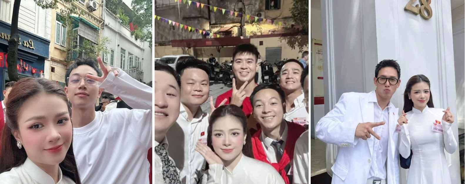 Những tà áo dài rực rỡ của các nghệ sĩ trong ngày diễu binh, diễu hành A80 - ảnh 7