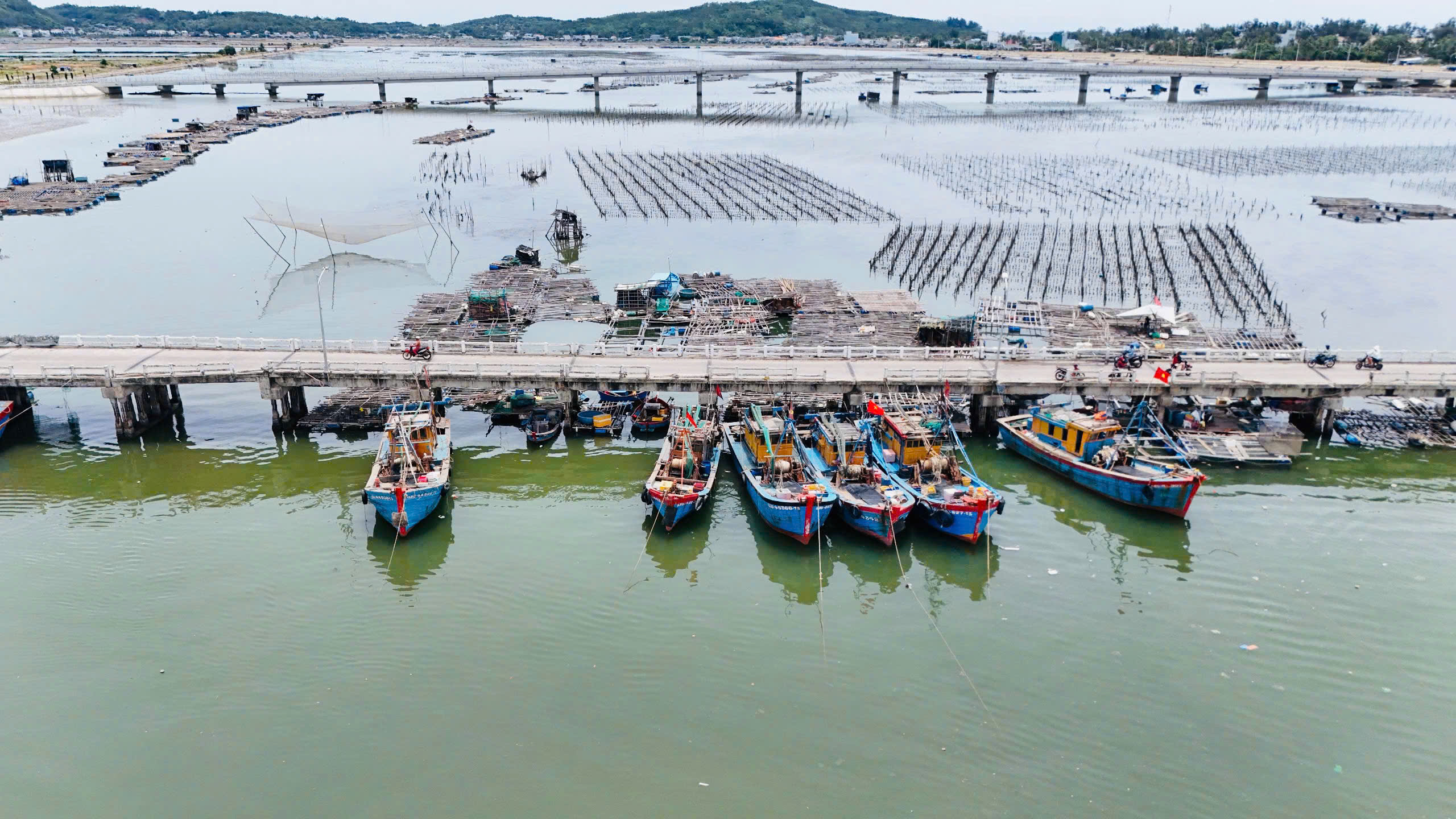 Cầu nguy cơ đổ sập, chính quyền cảnh báo ngư dân vẫn neo đậu - ảnh 7