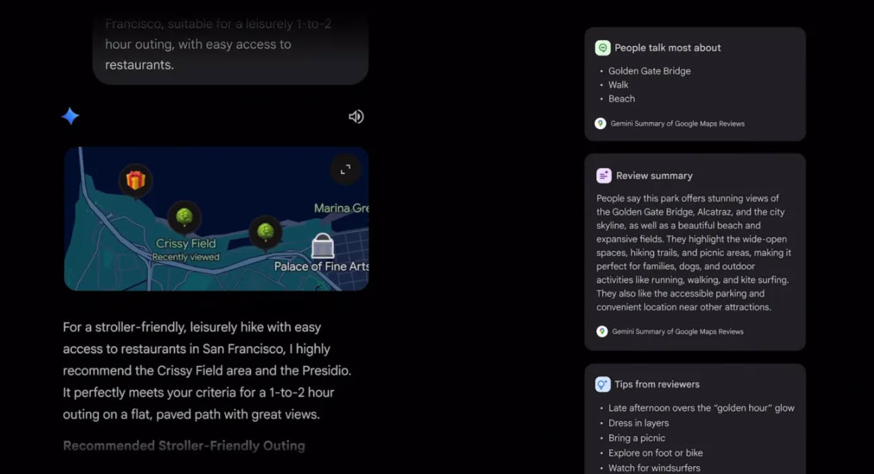 Gemini is refreshed with intuitive Maps data.