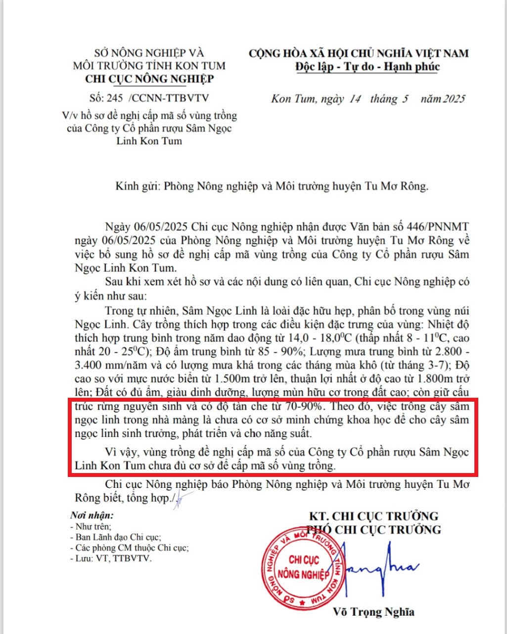 Kon Tum: Bất thường trong việc cấp mã số vùng trồng sâm Ngọc Linh - ảnh 1