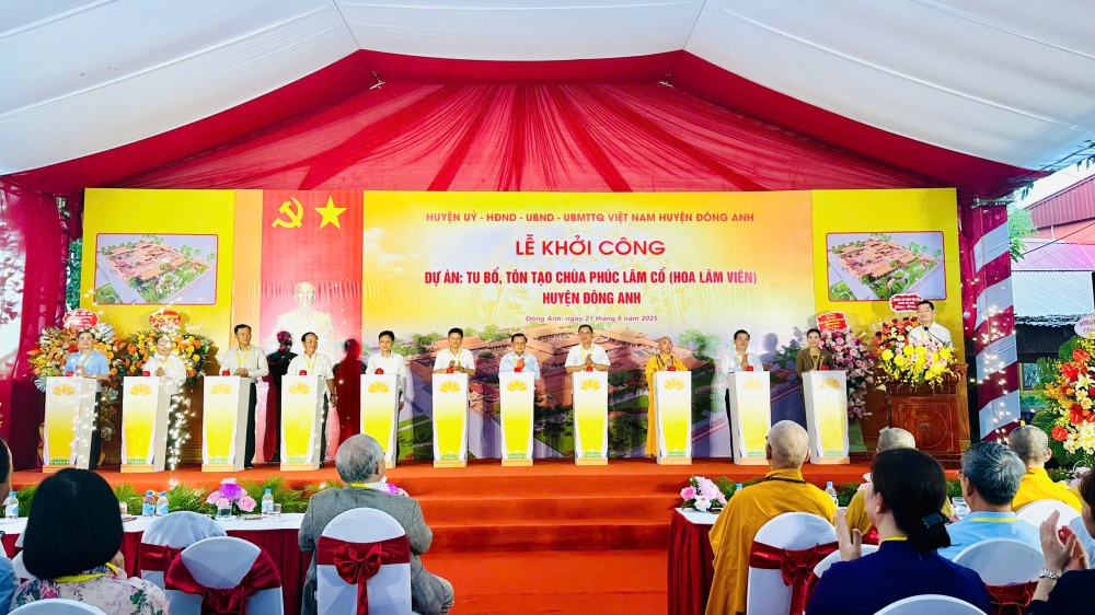 প্রাচীন ফুচ লাম প্যাগোডা পুনরুদ্ধার এবং অলঙ্কৃত করার প্রকল্পের ভিত্তিপ্রস্তর স্থাপন অনুষ্ঠান - ছবি ২