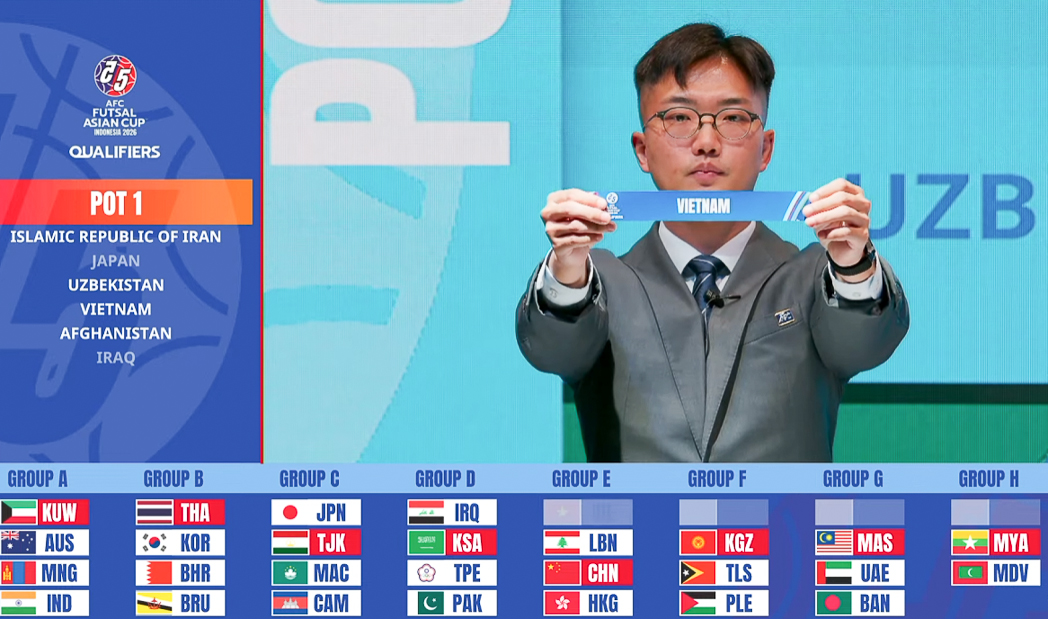 वियतनाम फुटसल टीम 2026 एशियाई क्वालीफायर में चीन से भिड़ेगी - फोटो 1