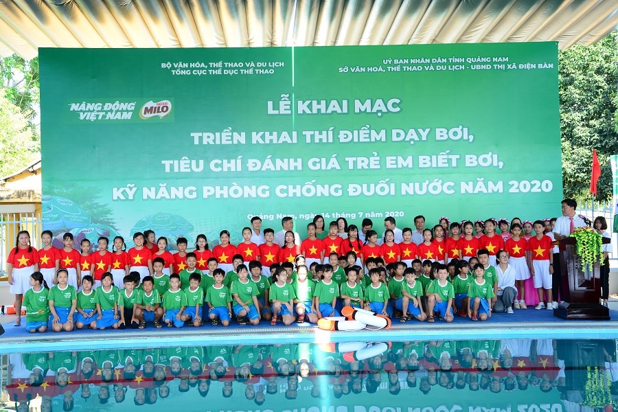 Chương trình “Triển khai thí điểm dạy bơi, tiêu chí đánh giá trẻ em biết bơi, kỹ năng phòng, chống đuối nước năm 2020” tại Quảng Nam - ảnh 1