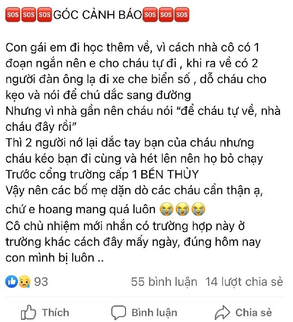 Nghệ An: Cảnh báo người lạ cho quà dụ dỗ, bắt cóc học sinh - ảnh 1