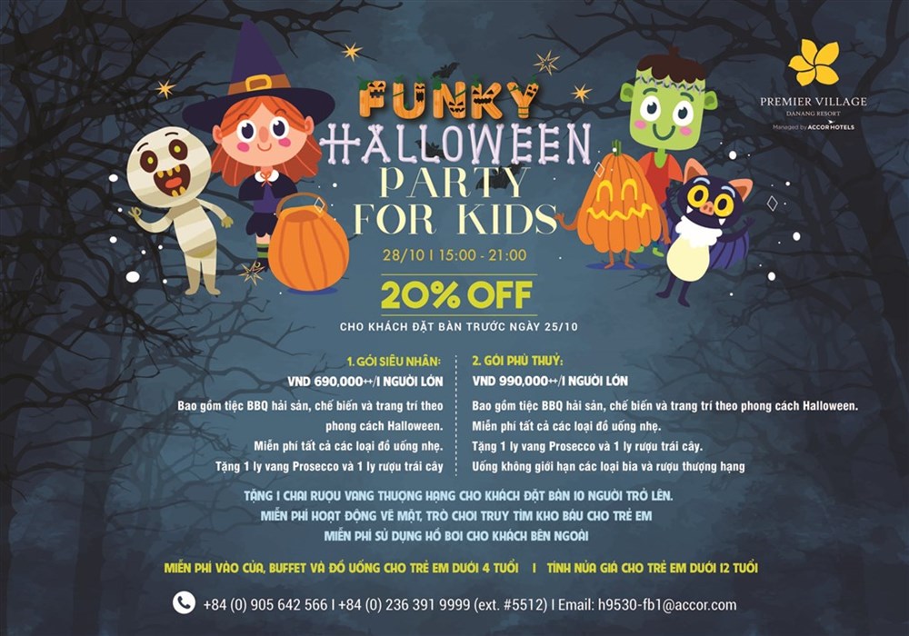 Trải nghiệm miễn phí hai phong cách tiệc Halloween siêu yêu tại Premier Village Danang - ảnh 3
