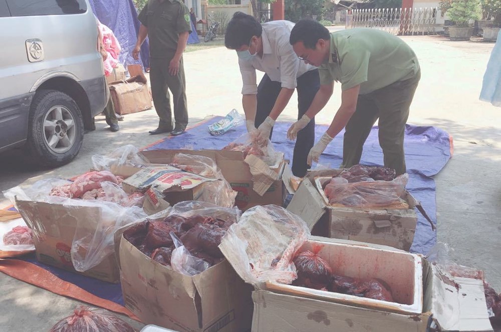 Quảng Bình: Phát hiện xe ô tô vận chuyển 2,6 tạ nội tạng động vật bẩn - ảnh 1