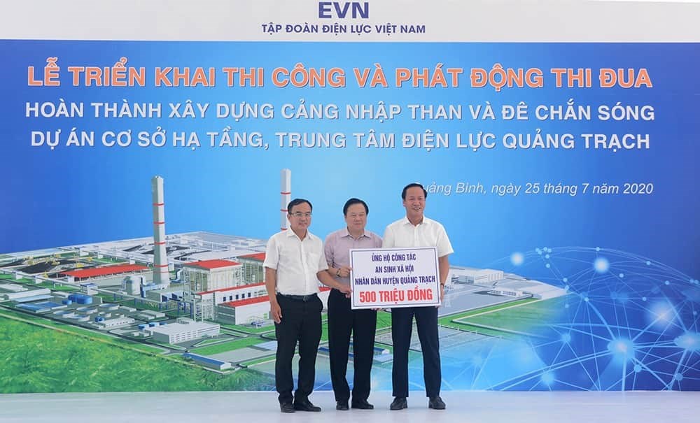 Khởi công hạng mục Cảng nhập than và đê chắn sóng tại Trung tâm Điện lực Quảng Trạch - ảnh 2
