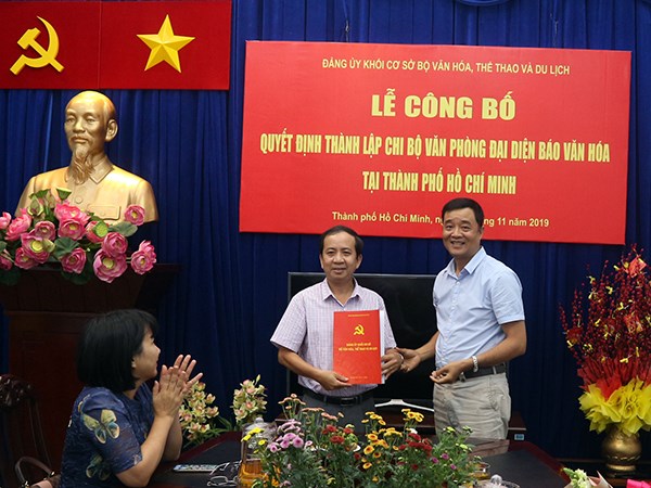 Lễ công bố thành lập Chi bộ VPĐD Báo Văn hóa tại TP.HCM - ảnh 1