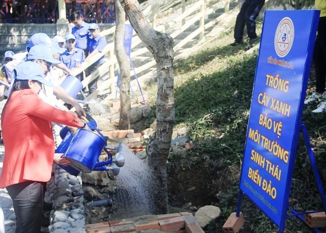 Khánh Hòa: Người dân, du khách  hứng khởi trông cây xanh, thả cá giống bảo vệ biển đảo - ảnh 2