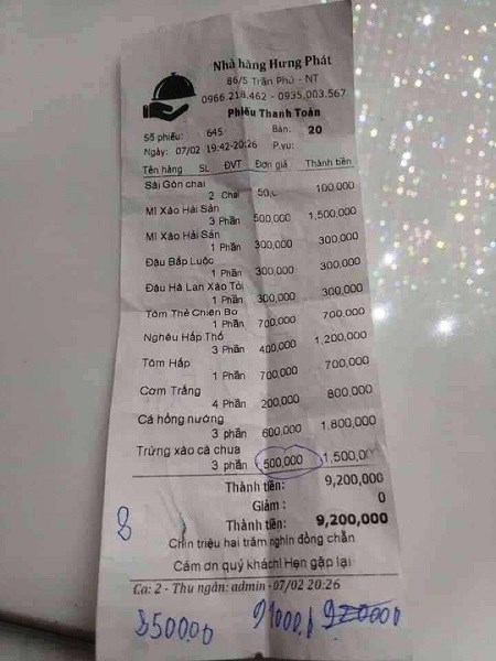 Khánh Hòa: Du khách Malaysia bị “chặt chém” đĩa cà chua xào trứng giá 500.000 đồng - ảnh 1