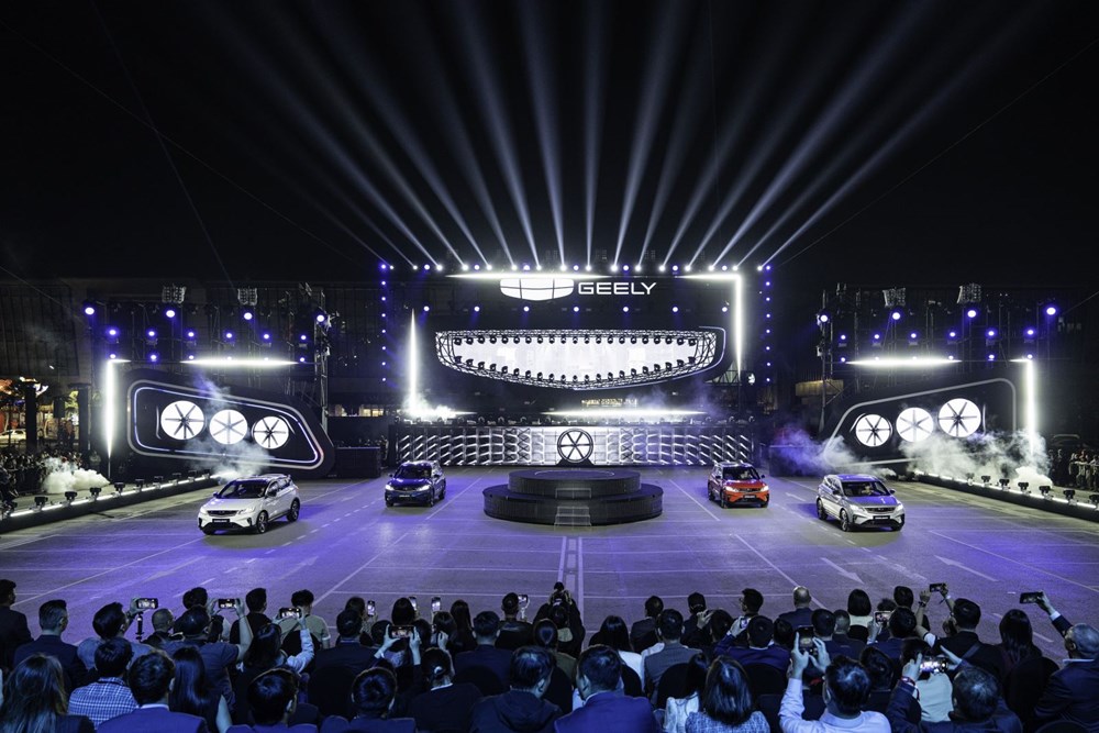Sự kiện ra mắt thương hiệu ô tô Geely và mẫu xe Geely Coolray của Tasco vàotháng 3.2025. Ảnh: CTV