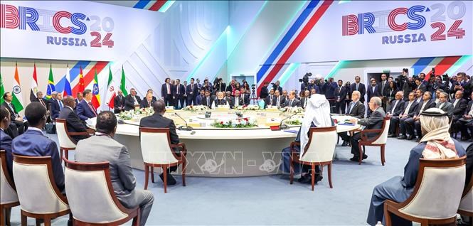 Toàn cảnh Hội nghị cấp cao BRICS ở Kazan, Nga, ngày 23.10.2024. Ảnh:ANI/TTXVN