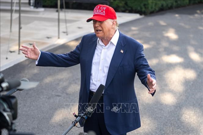 Tổng thống Mỹ Donald Trump phát biểu với báo giới tại Nhà Trắng ngày 01.07. Ảnh:THX/TTXVN