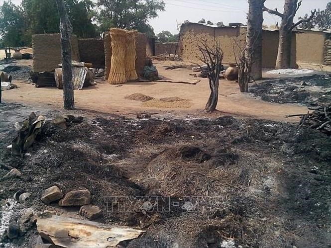 Hiện trường một vụ tấn công tại làng Kawuri, bang Borno, Nigeria. Ảnh tư liệu:Getty Images/TTXVN