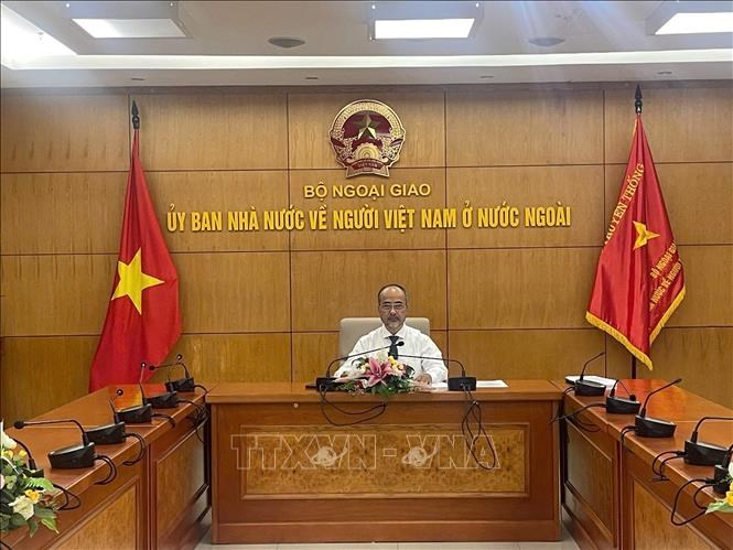 Ông Nguyễn Trung Kiên, Chủ nhiệm Ủy ban Nhà nước về người Việt Nam ở nước ngoài,Bộ Ngoại giao tại đầu cầu Việt Nam. Ảnh: Phạm Tuân/Pv TTXVN tại Nhật Bản
