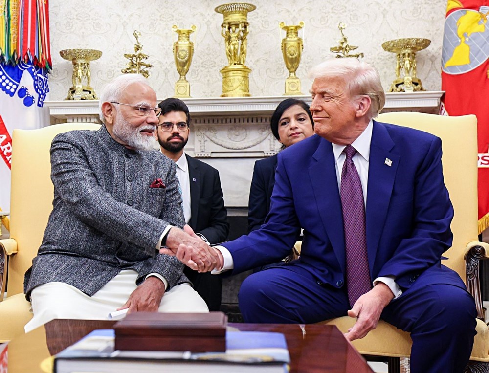 Tổng thống Mỹ Donald Trump (phải) và Thủ tướng Ấn Độ Narendra Modi tại cuộc gặpở Washington ngày 13.12.2025. Ảnh: ANI/TTXVN