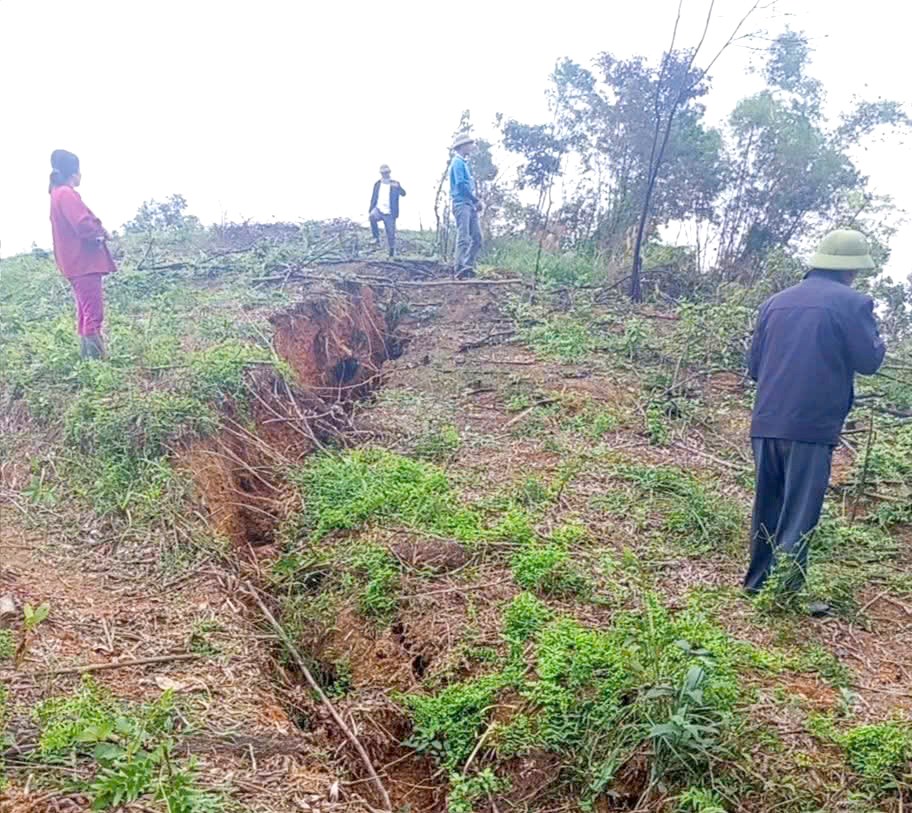 Phát hiện vết nứt dài trên đồi, Hà Tĩnh di dời dân khẩn cấp - ảnh 2