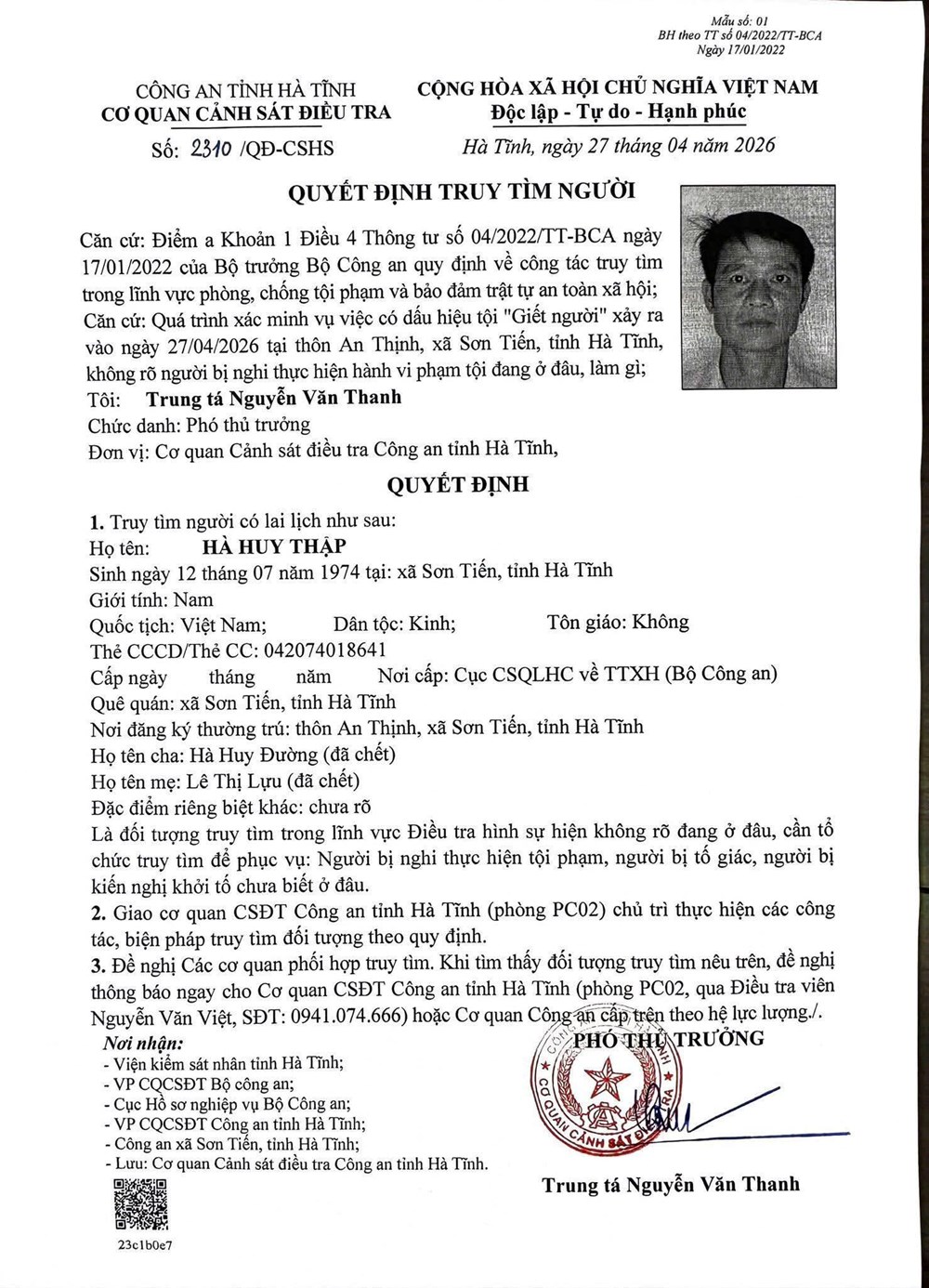 Truy bắt nghi phạm sát hại người phụ nữ tại nhà riêng  - ảnh 2