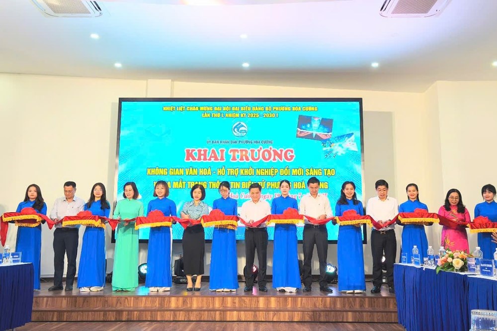 Khai trương “Không gian văn hóa - hỗ trợ khởi nghiệp đổi mới sáng tạo phường Hòa Cường”  - ảnh 1