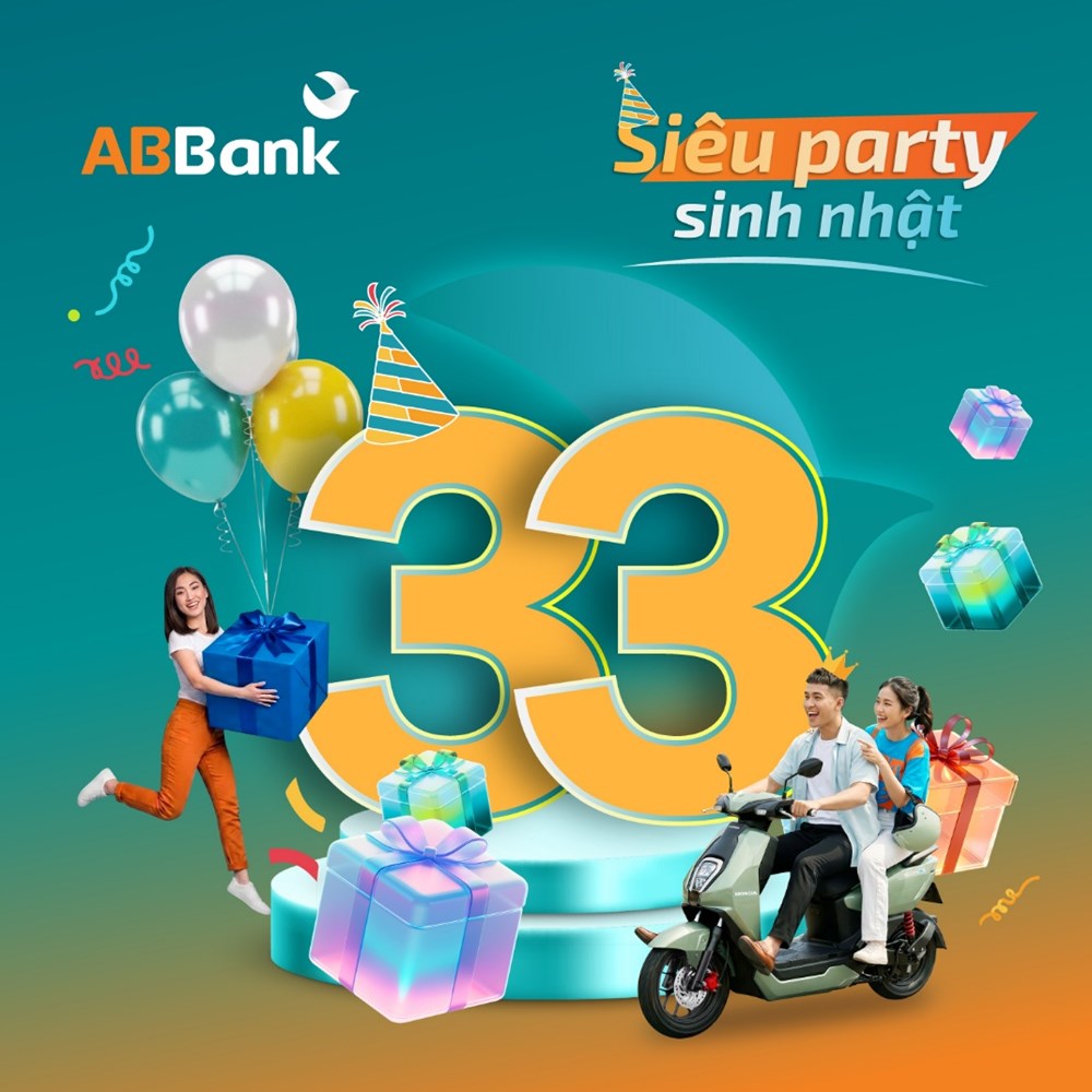 Từ ngày 11.5: ABBank “đãi tiệc sinh nhật” cùng khách hàng với 33 xe điện và hàng chục ngàn quà tặng - ảnh 1