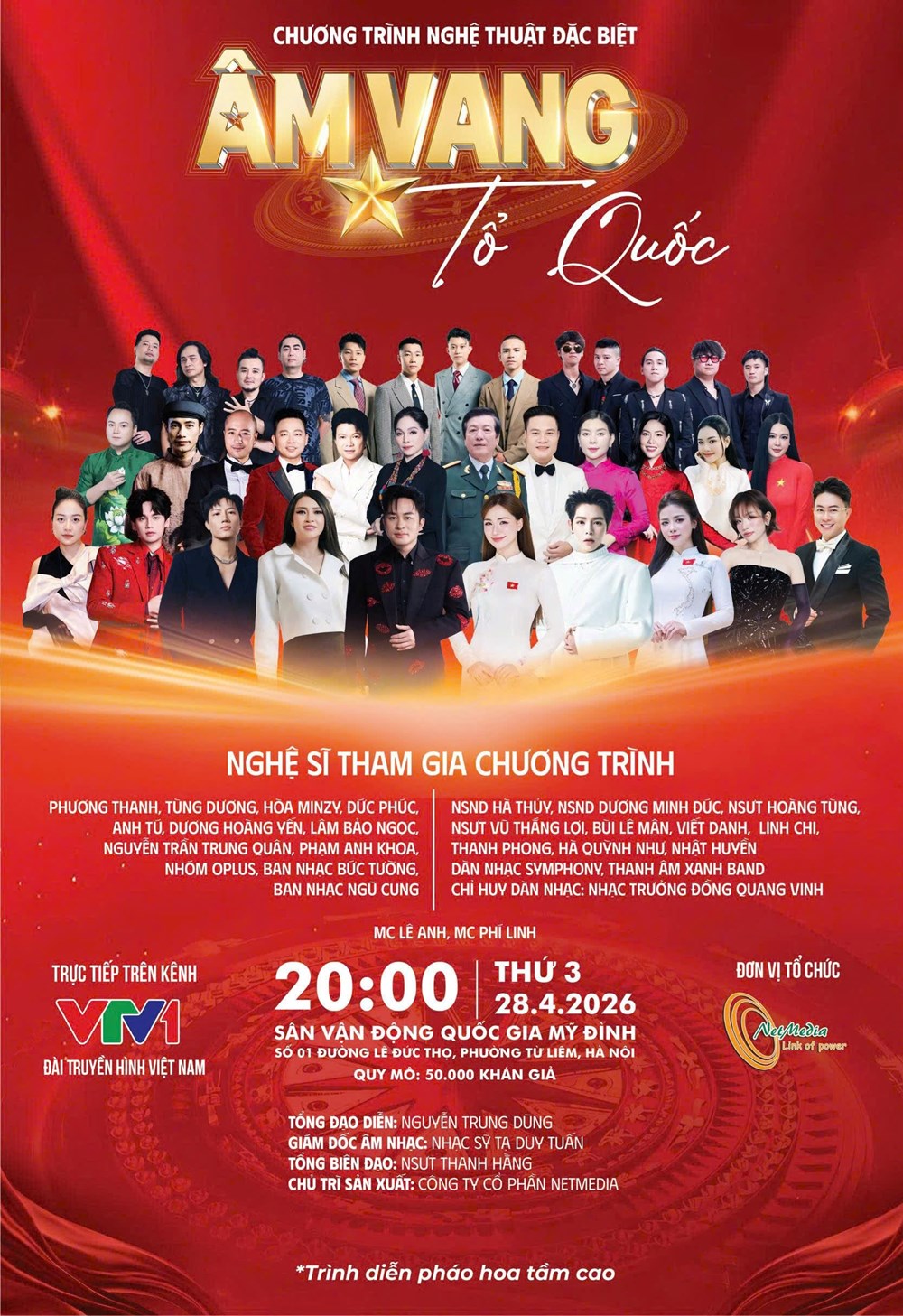 “Âm vang Tổ quốc“: Đại nhạc hội 40.000 khán giả sắp bùng nổ tại Mỹ Đình - ảnh 1