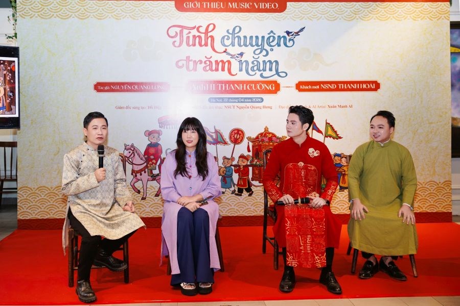 Tái hiện “Đám cưới chuột” trong tranh dân gian Đông Hồ bằng AI qua MV “Tính chuyện trăm năm” - ảnh 2