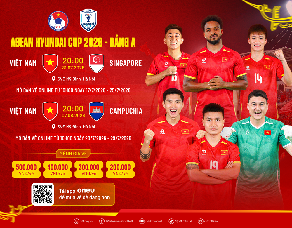Mở bán vé hai trận sân nhà của tuyển Việt Nam tại ASEAN Cup 2026 - ảnh 1