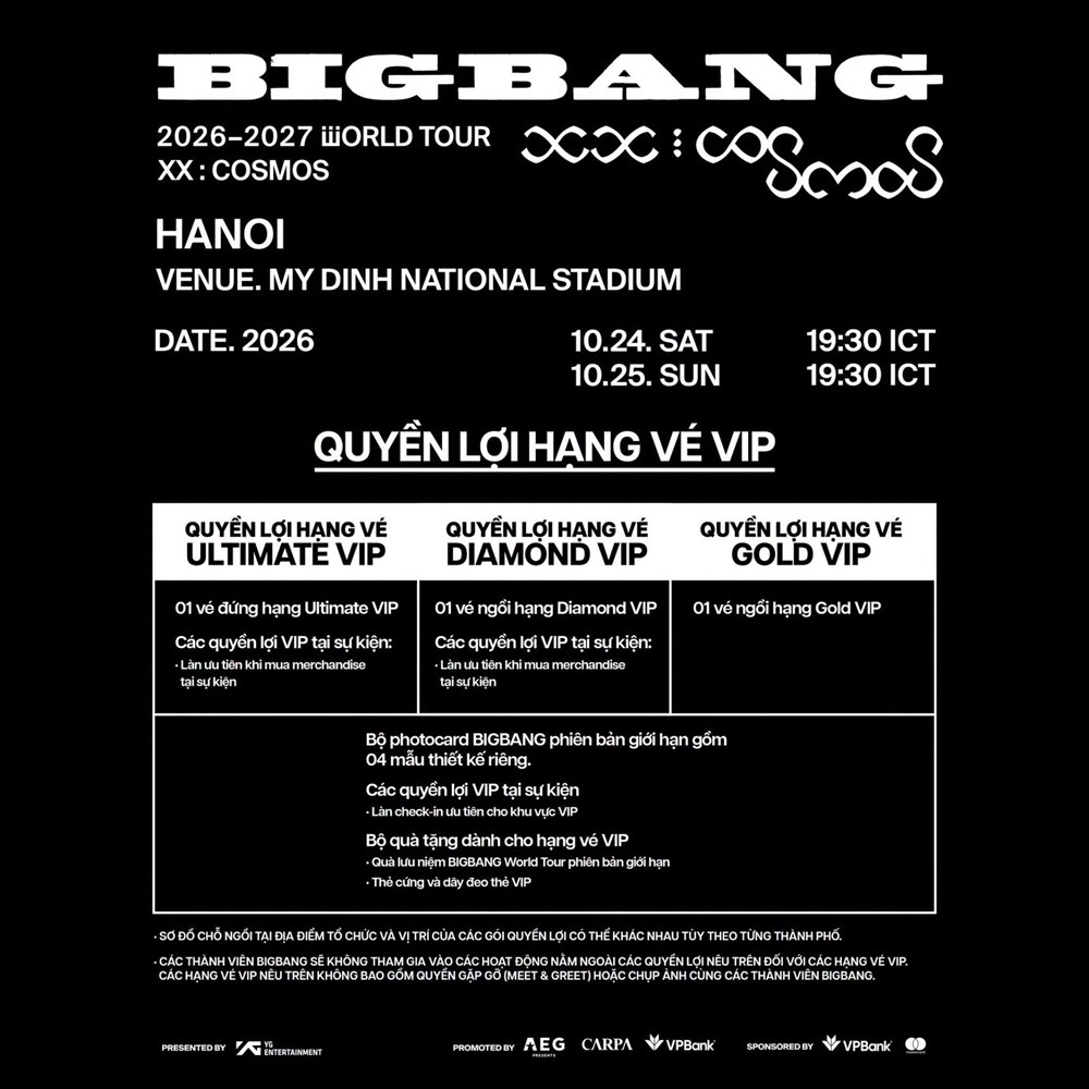 Công bố sơ đồ và giá vé concert BIGBANG tại Hà Nội - ảnh 2