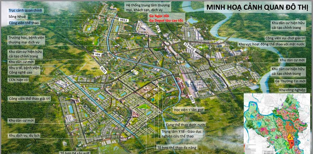 Hà Nội công bố quy hoạch đô thị thể thao Olympic phía Nam Thủ đô - ảnh 1