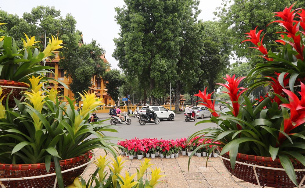 Quảng trường Ba Đình rực rỡ cờ hoa chào mừng ngày 30.4 và 1.5 - ảnh 14