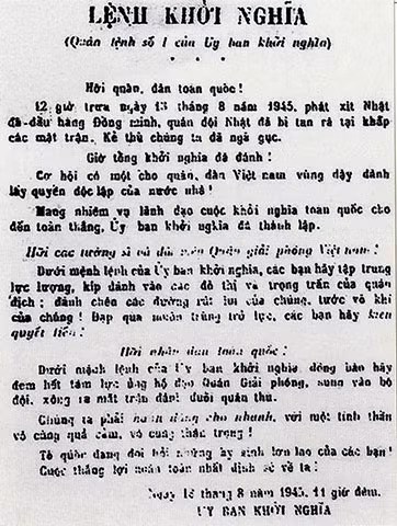 Lệnh Tổng khởi nghĩa giành chính quyền trên phạm vi cả nước (1945) - ảnh 1
