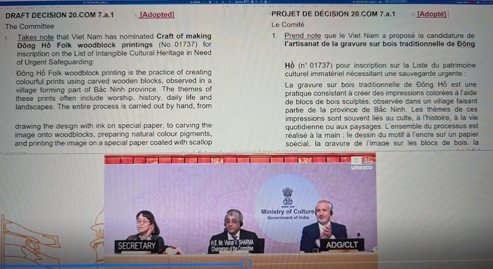 Nghề làm tranh dân gian Đông Hồ là Di sản văn hóa phi vật thể cần bảo vệ khẩn cấp của UNESCO - ảnh 1
