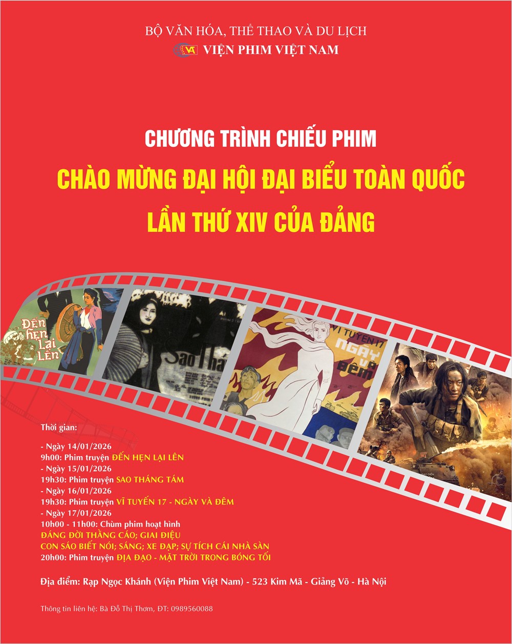 Tổ chức chương trình chiếu phim miễn phí chào mừng Đại hội XIV của Đảng - ảnh 2