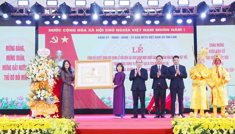 Khai hội Đền Sái và đón nhận Bằng ghi danh Di sản văn hoá phi vật thể quốc gia - ảnh 2