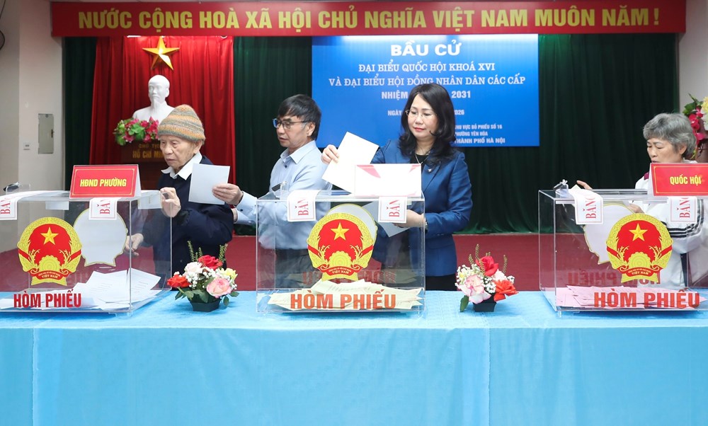 Thứ trưởng Thường trực Lâm Thị Phương Thanh tham gia bầu cử, thực hiện nghĩa vụ công dân - ảnh 9