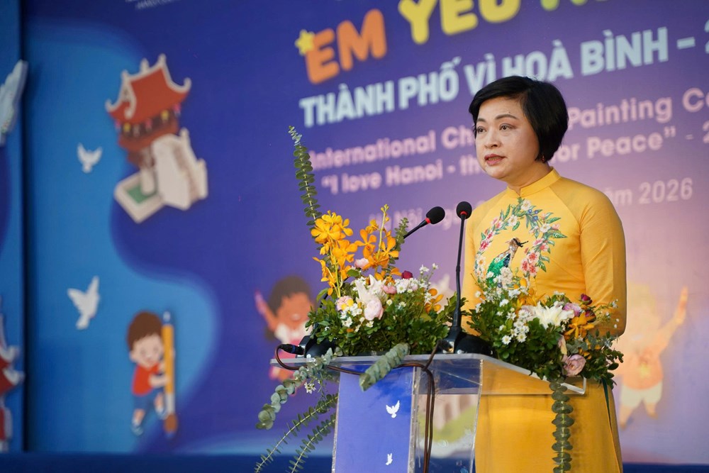 Hơn 700 thiếu nhi vẽ tranh về Hà Nội – Thành phố vì hòa bình - ảnh 1