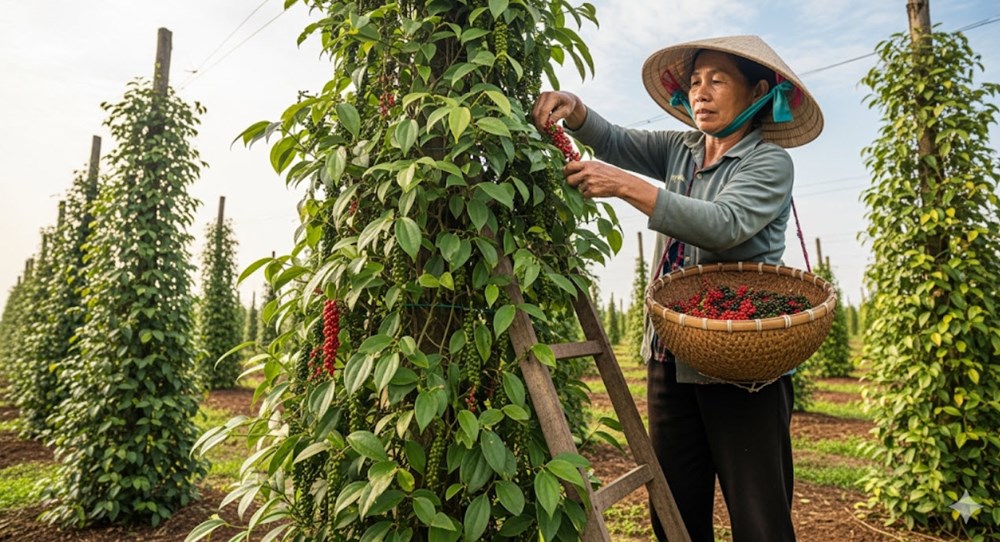 Giá hồ tiêu hôm nay 27.8.2025: Tăng nhẹ, neo ở mức cao, xuất khẩu vững mạnh - ảnh 1