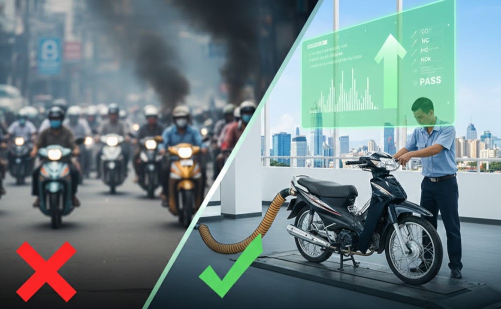Kiểm định khí thải xe mô tô, xe gắn máy theo quy chuẩn mới - ảnh 1