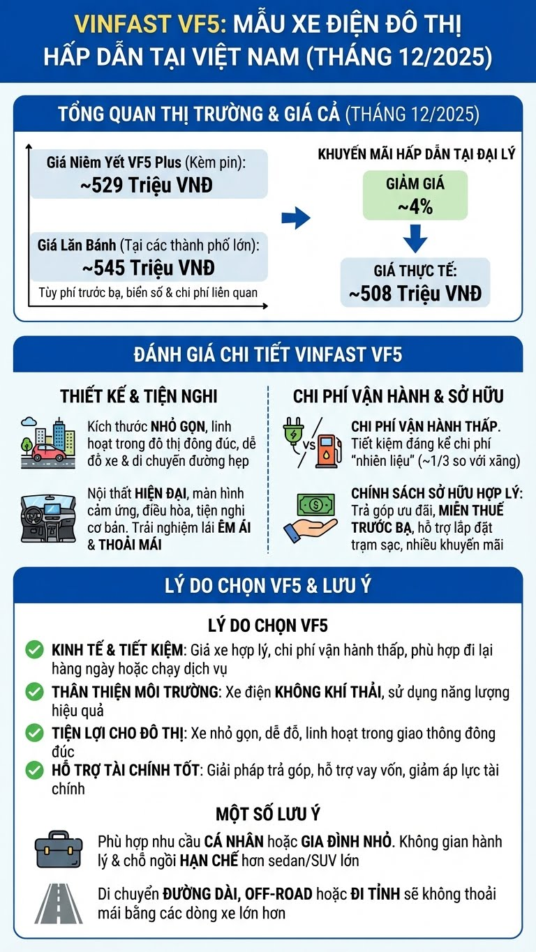 Sở hữu VinFast VF5 với giá hấp dẫn trong tháng 12.2025 - ảnh 3