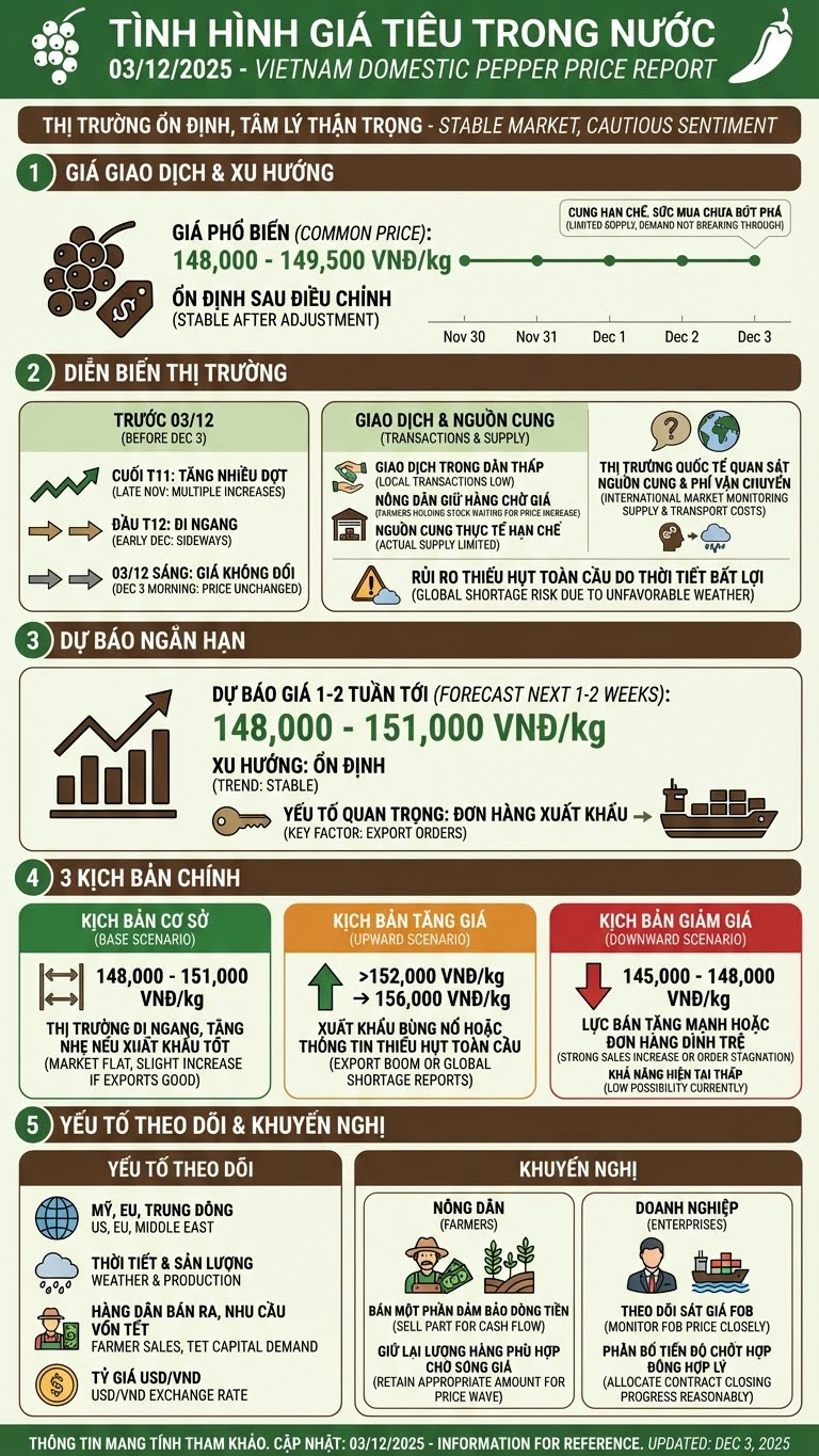 Giá hồ tiêu hôm nay 3.12: dao động 148.000–149.500 đồng/kg - ảnh 3
