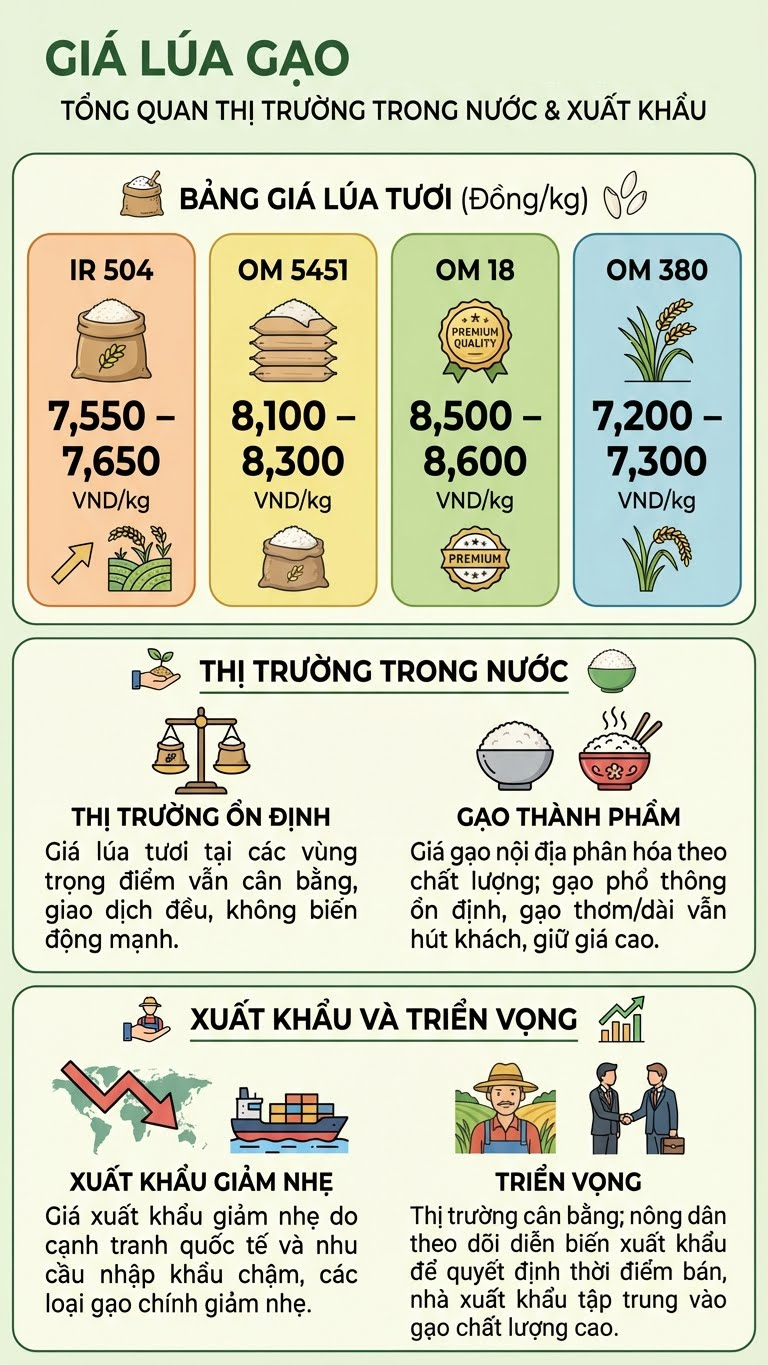 Giá lúa gạo hôm nay 6.12: Nội địa ổn định, xuất khẩu giảm nhẹ - ảnh 3