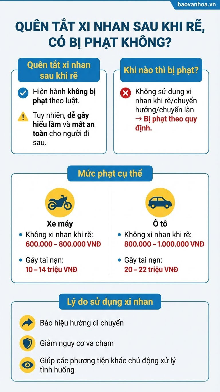 Quên tắt xi nhan sau khi rẽ có bị phạt không? - ảnh 2
