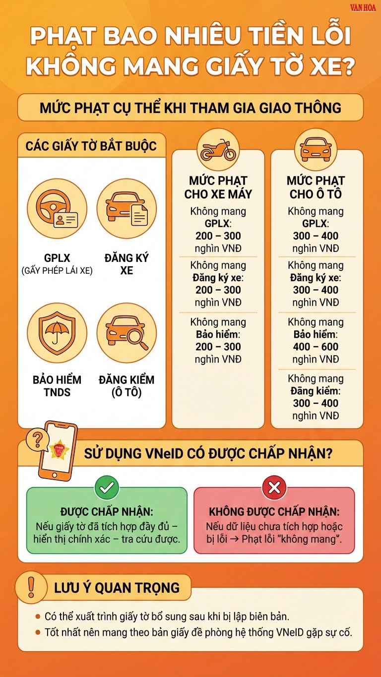 Không mang giấy tờ xe phạt bao nhiêu? - ảnh 2