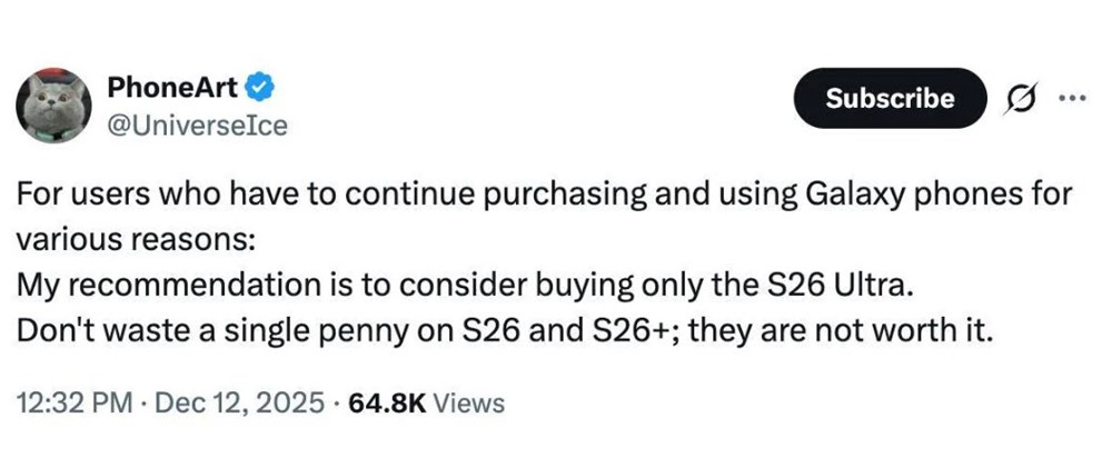 Samsung bị nghi “hy sinh” Galaxy S26 để cứu Galaxy S26 Ultra - ảnh 2