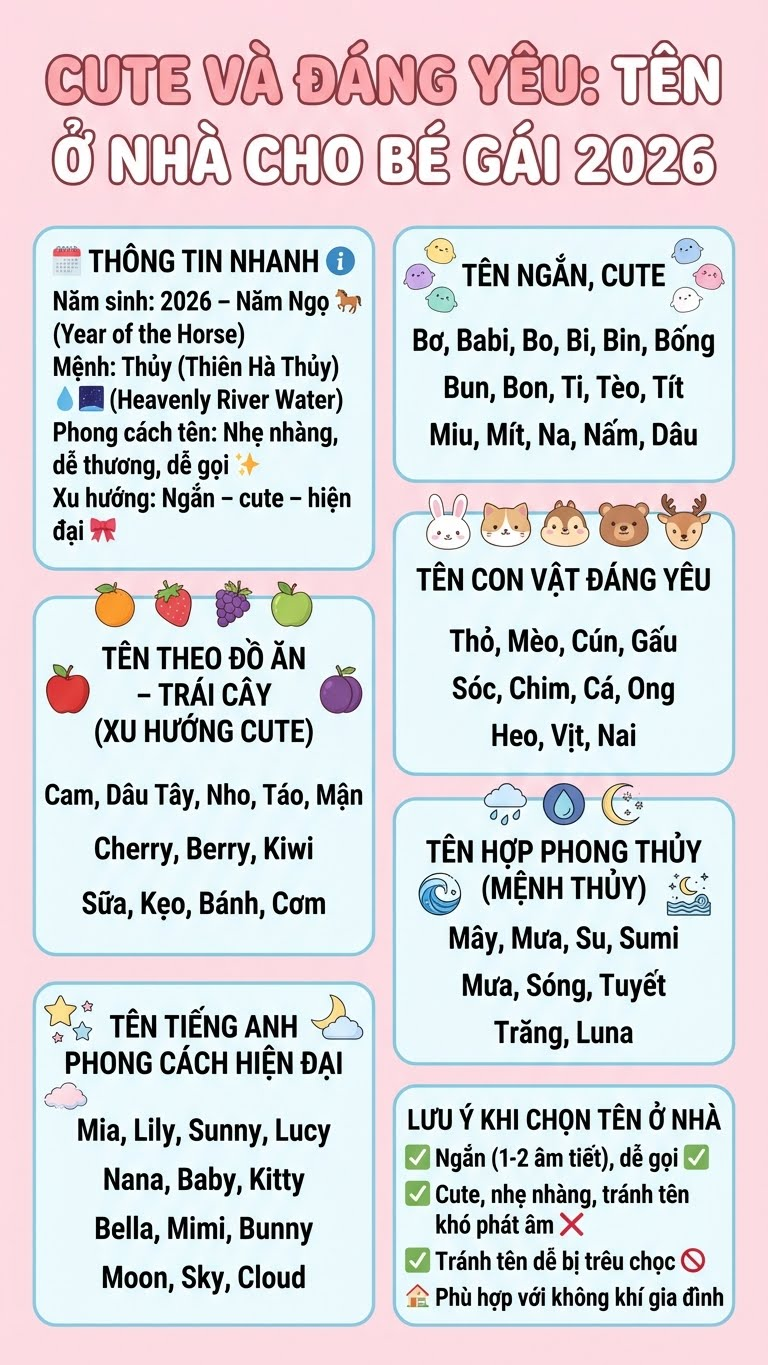 Gợi ý tên ở nhà cute cho bé gái sinh năm 2026 - ảnh 3