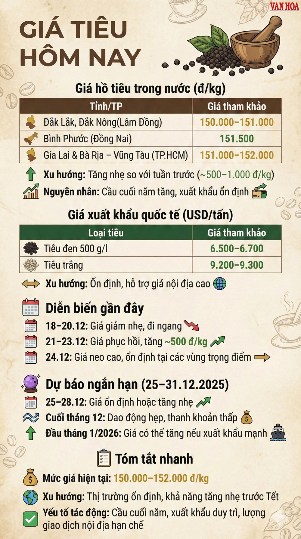 Giá hồ tiêu hôm nay 24.12 giữ vững, chuẩn bị cho Tết 2026 - ảnh 2