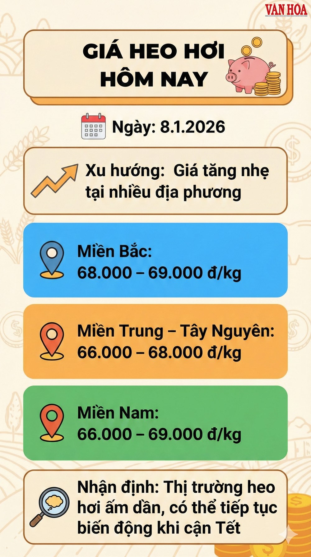 Giá heo hơi hôm nay 8.1.2026 tăng nhẹ tại nhiều nơi - ảnh 3