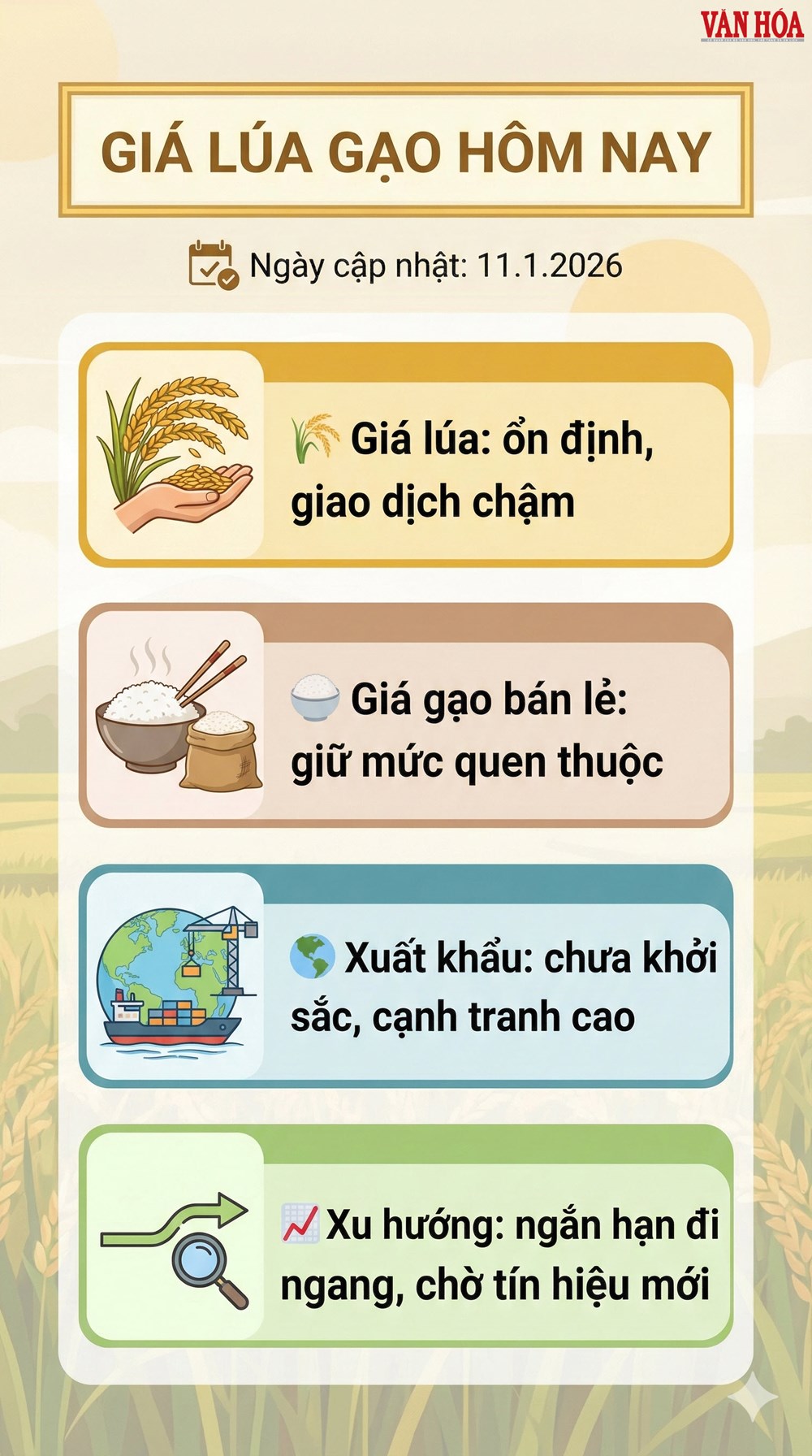 Giá lúa gạo hôm nay 11.1: Giao dịch chậm, chưa có đột biến - ảnh 3