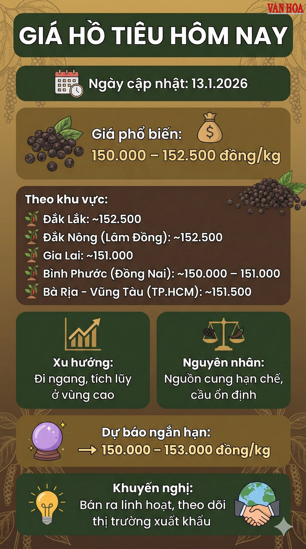 Giá hồ tiêu hôm nay 13.1: Neo cao, thị trường đi ngang - ảnh 3
